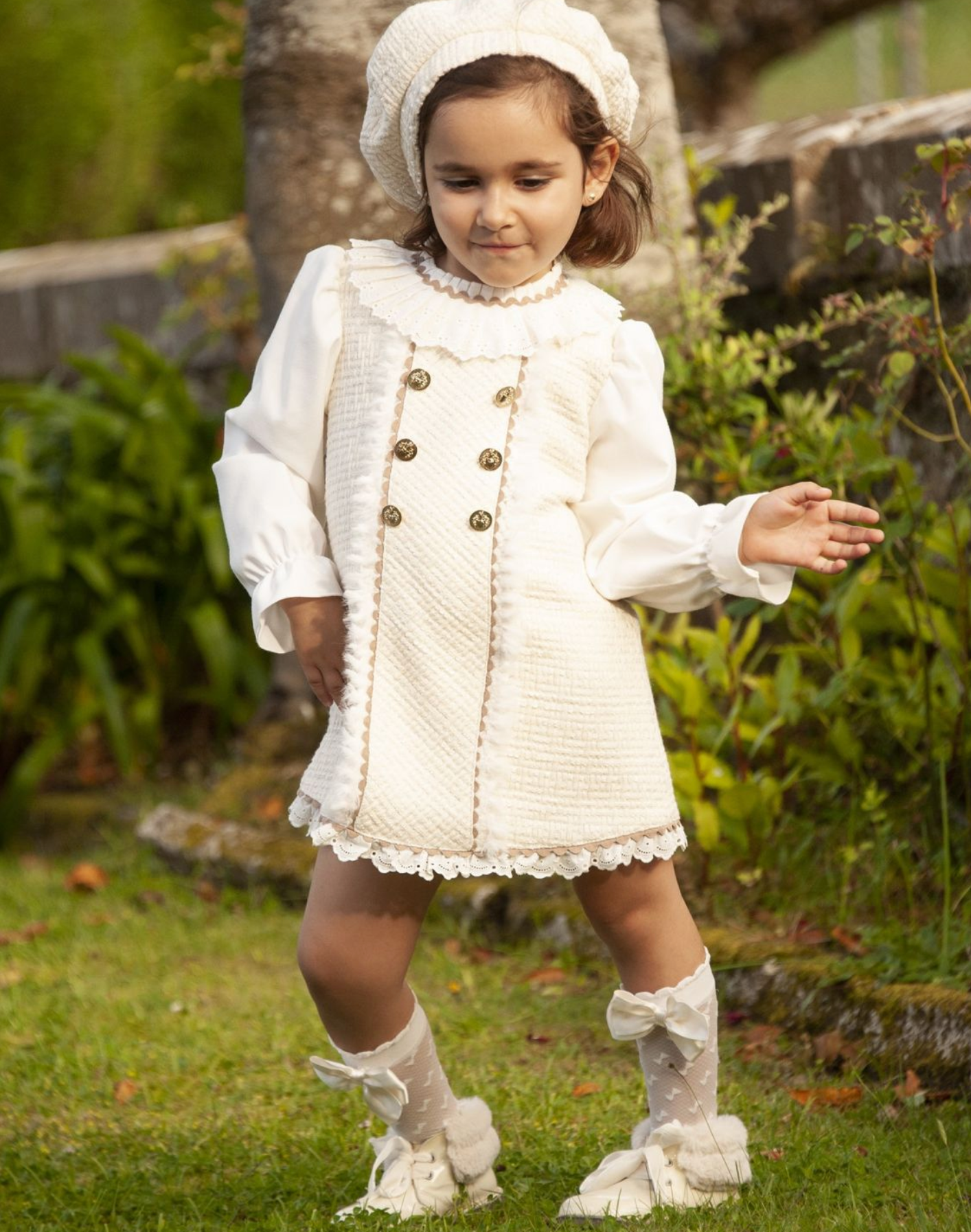 Cream Chanel A Line Dress