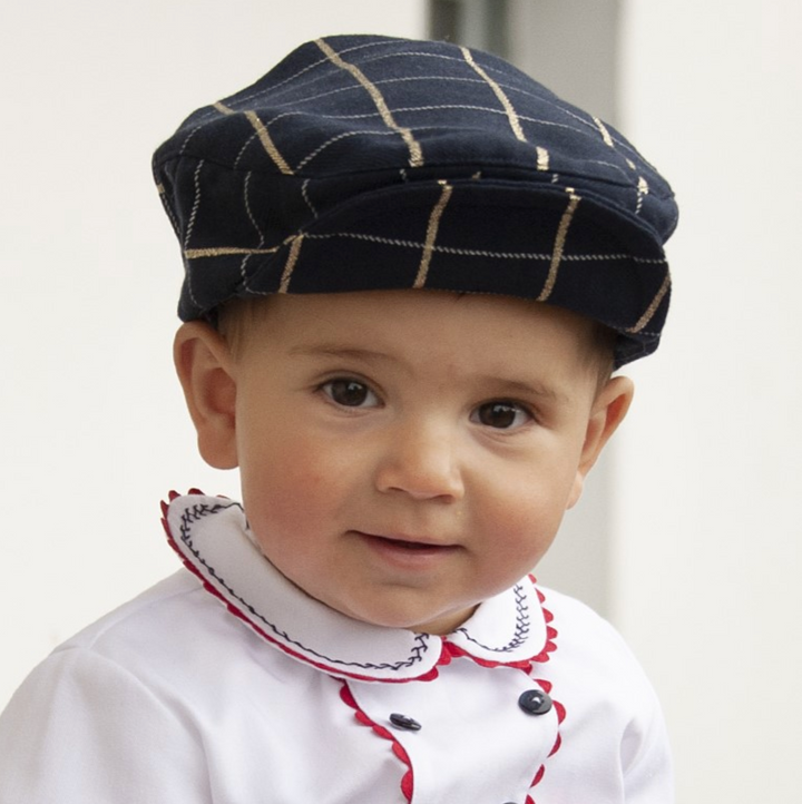 Navy Plaid Jeff Cap