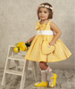 Yellow Gingham Puffball Dress