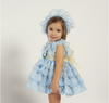 Blue Butterfly Puffball Dress