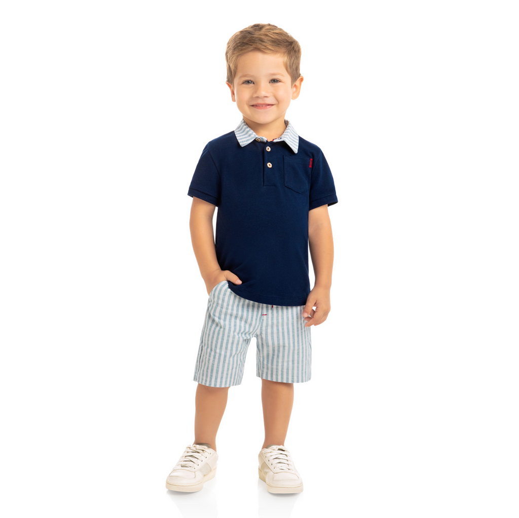 Navy Boy Short Set