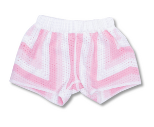 Pink Stripe Crochet Short