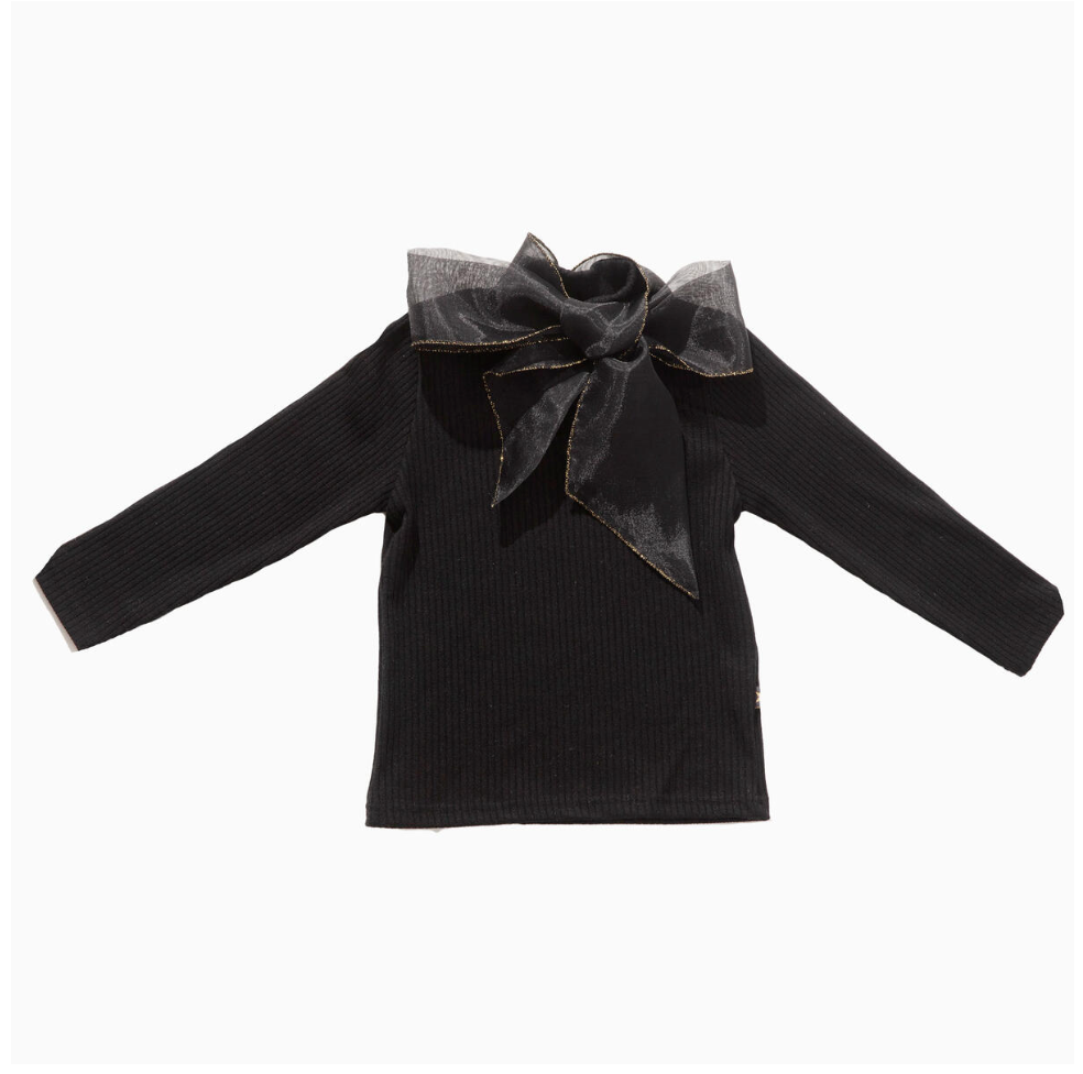 Nova Ribbon Blouse in Black