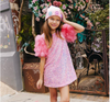 Pink Sequin Feather Dress