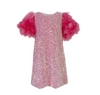 Pink Sequin Feather Dress