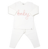 Baby Embroidered Pink Yarn Legging Set