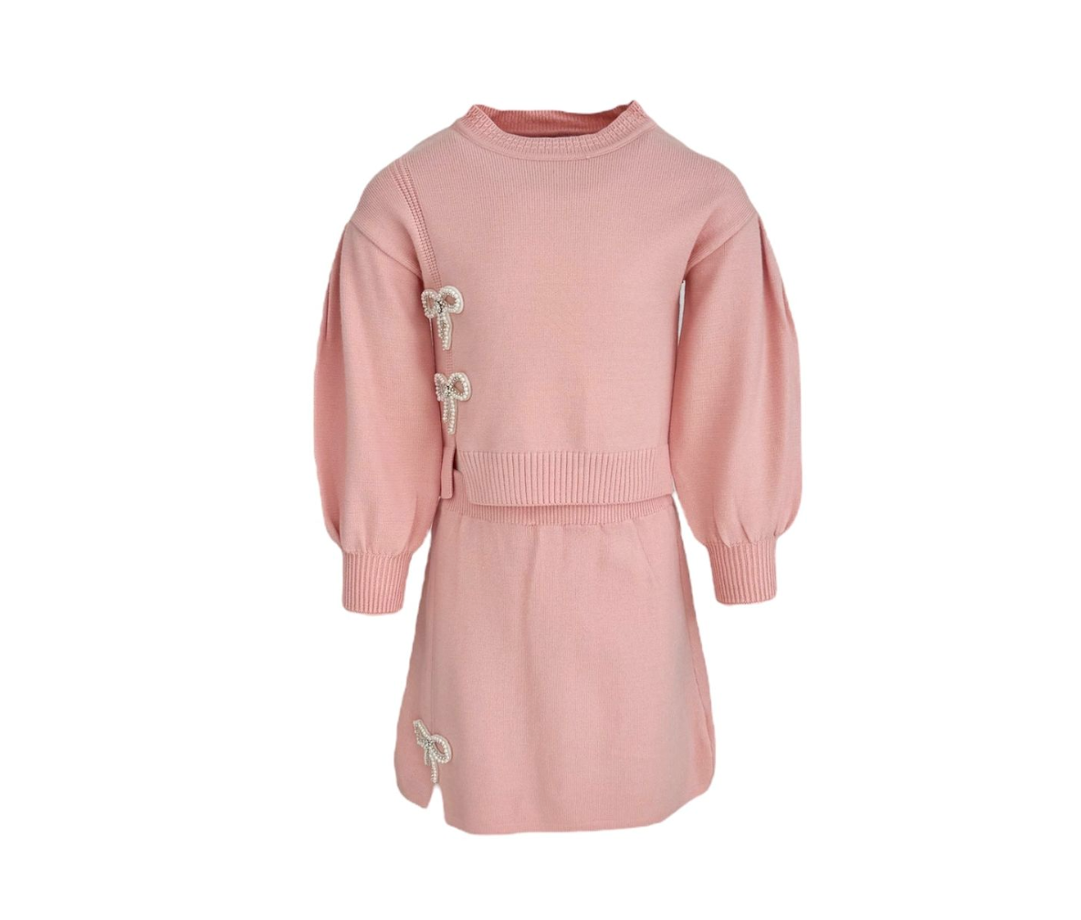 Pearl Bow Sweater Set