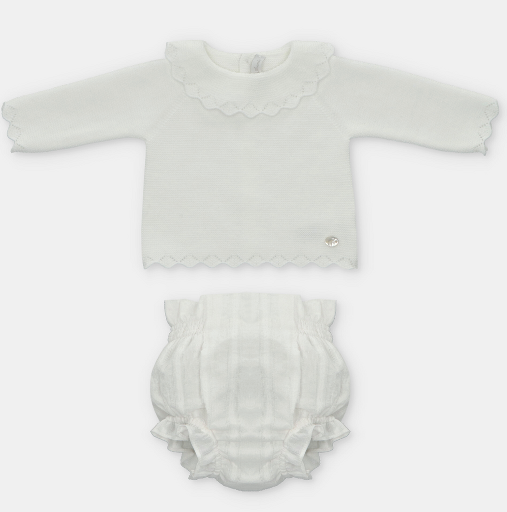 Ivory Knit Bloomer Set