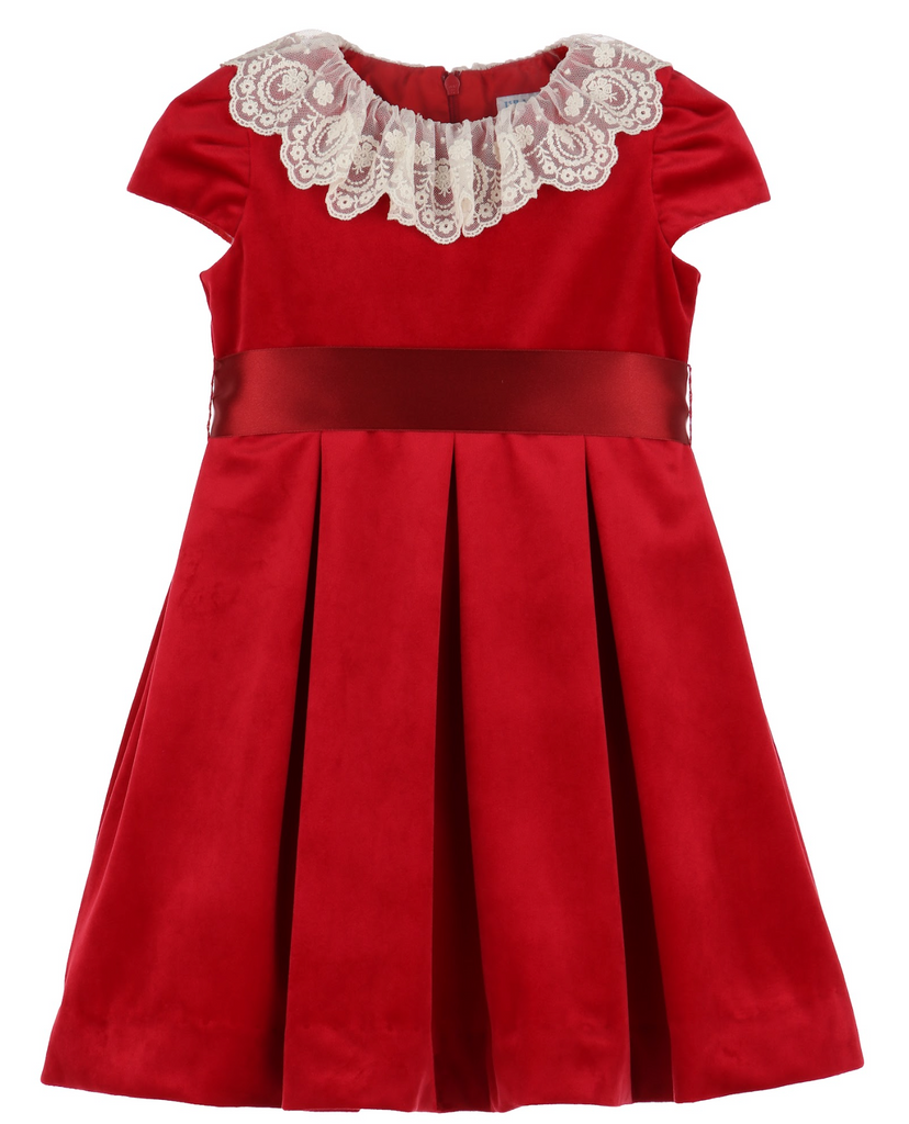 Girl's Red Velvet Dress