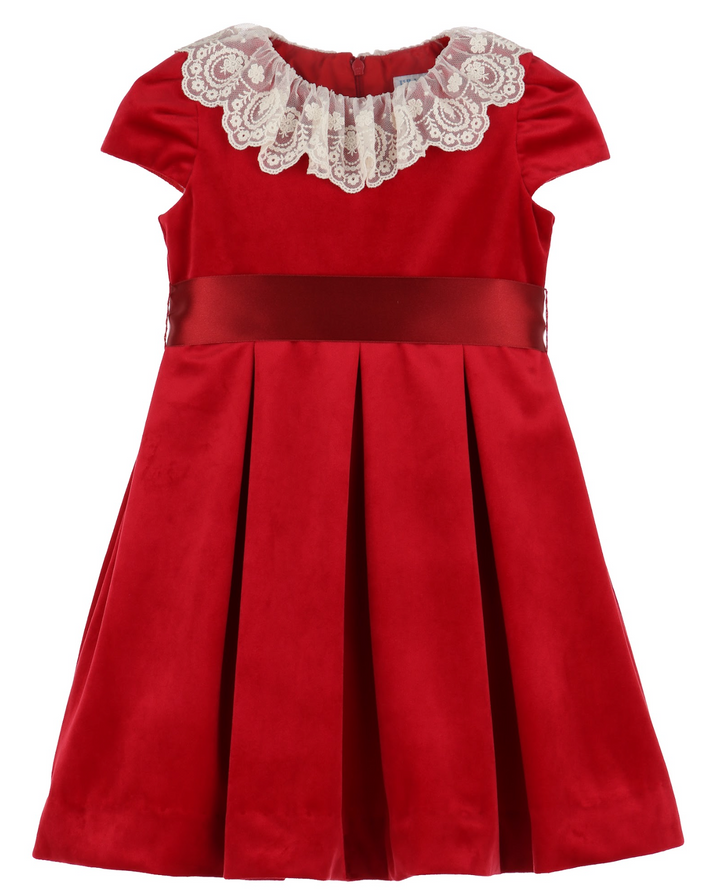 Girl's Red Velvet Dress