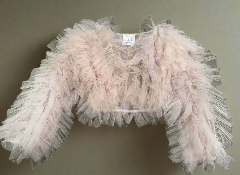 Soft Pink Tulle Ruffle Jacket