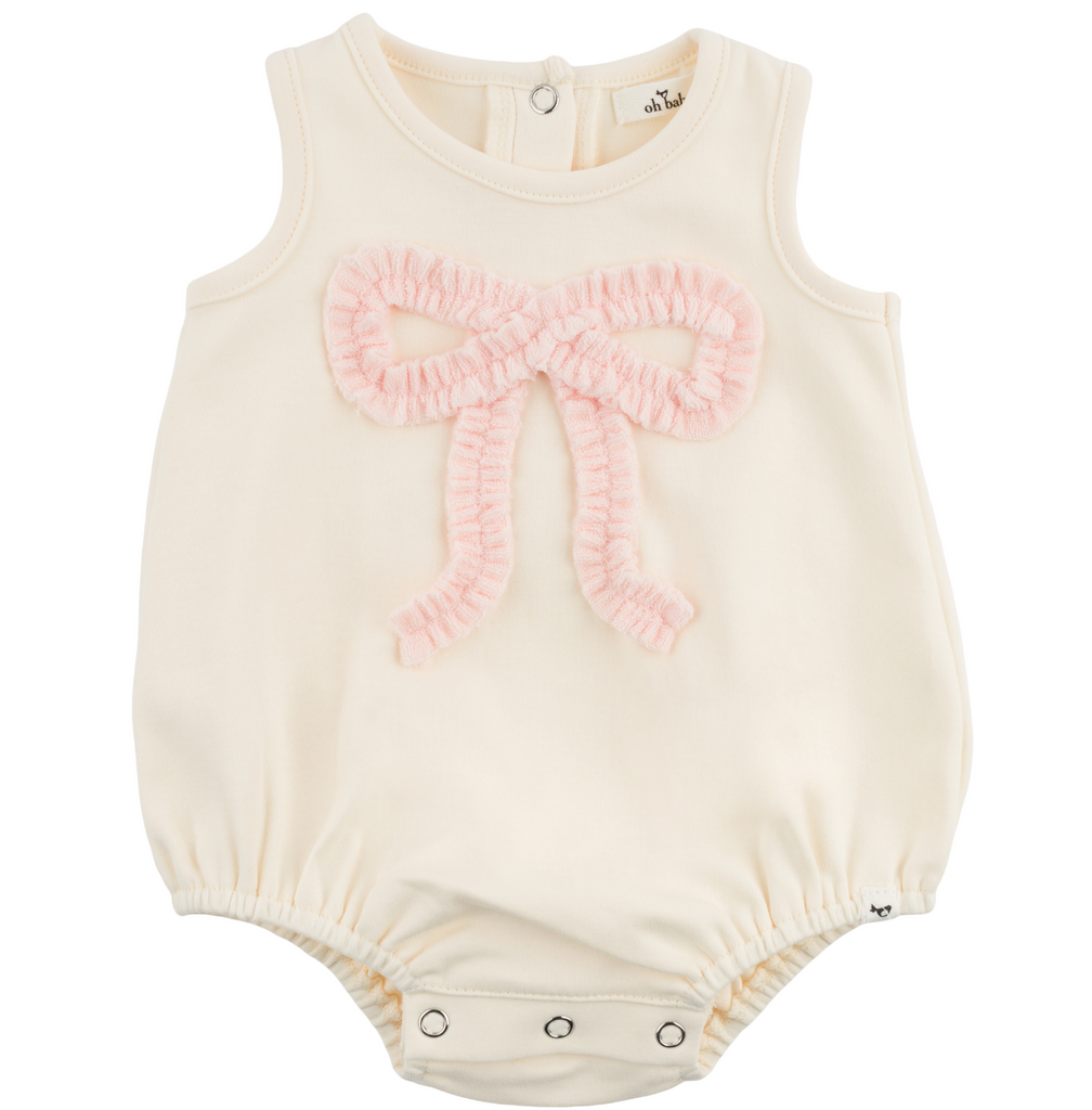 Ruffle Bow Pale Pink Bubble