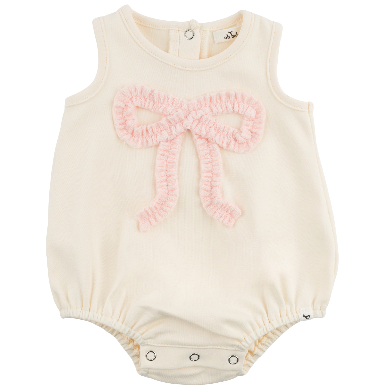 Ruffle Bow Pale Pink Bubble