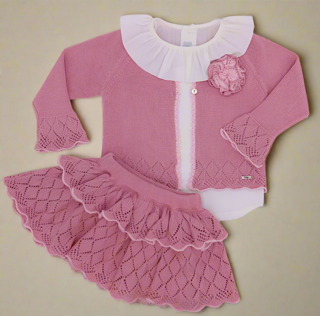 Mauve Skirt and Sweater Set