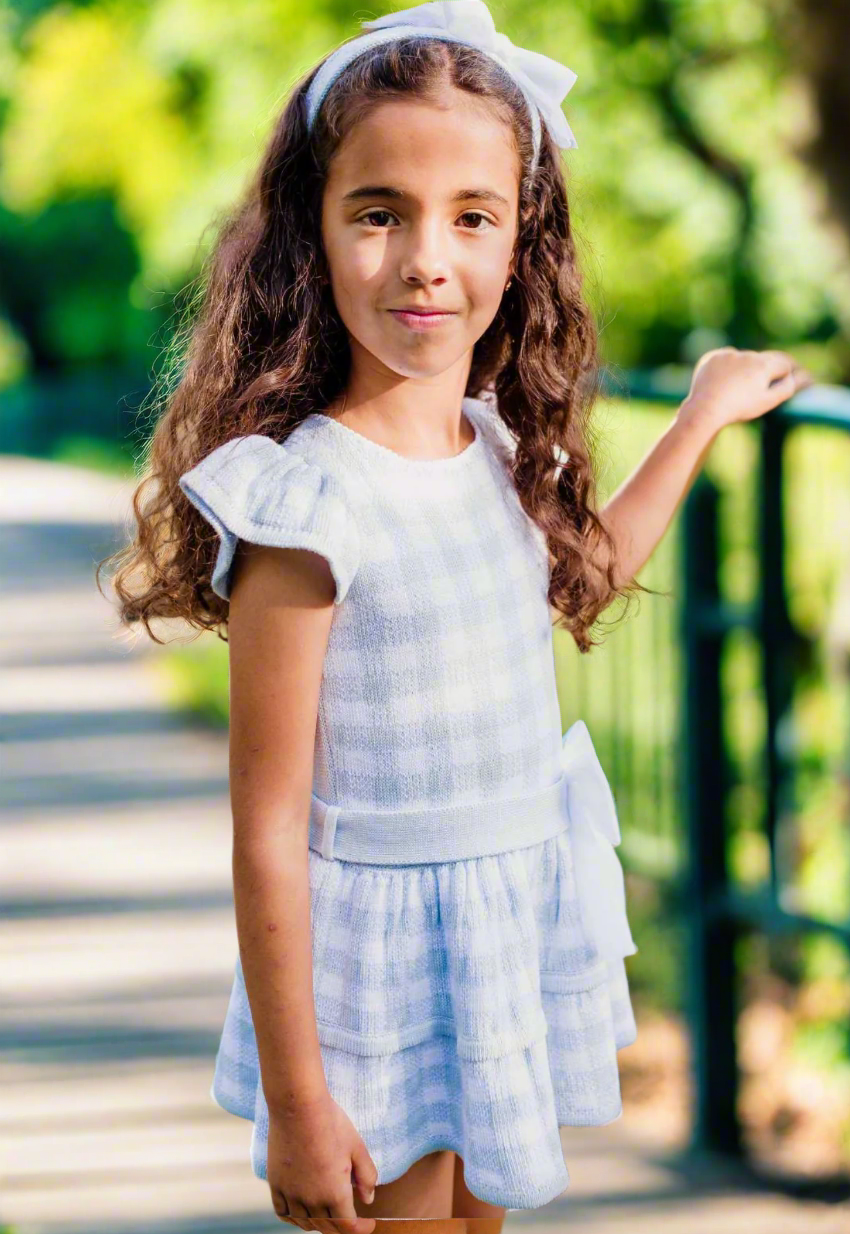 Blue and White Drop Waist Dress