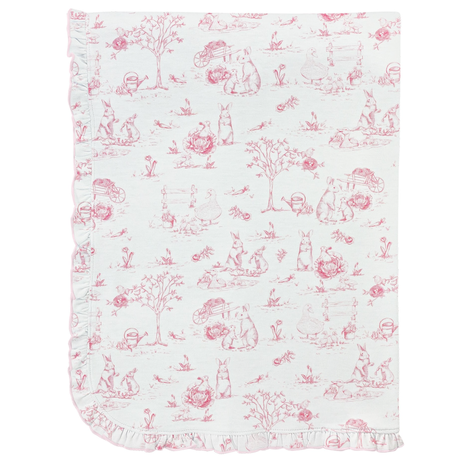 Pink Toile Bunnies Blanket