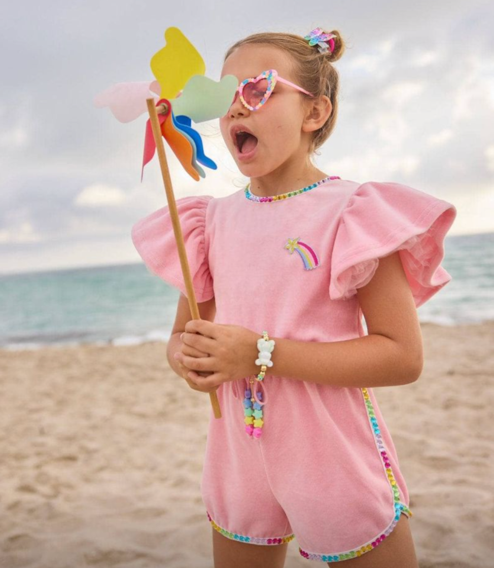 Velour Rainbow Romper