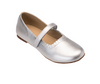 Silver Leather Aria Flats