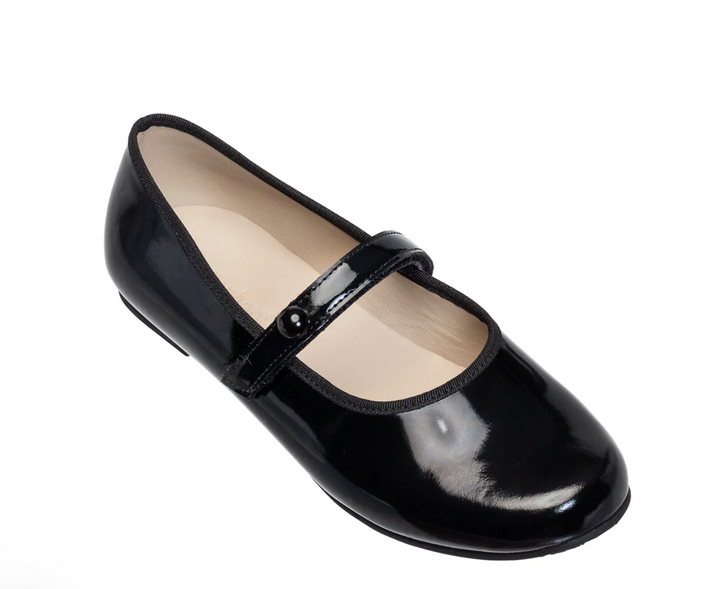 Black Patent Princess Flats