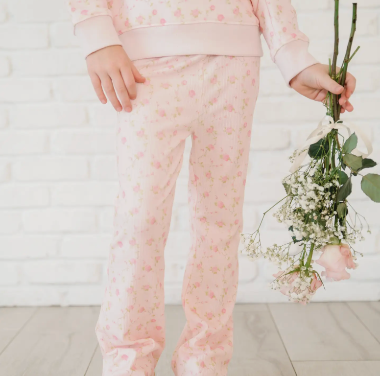 Pink Rose Flare Leggings