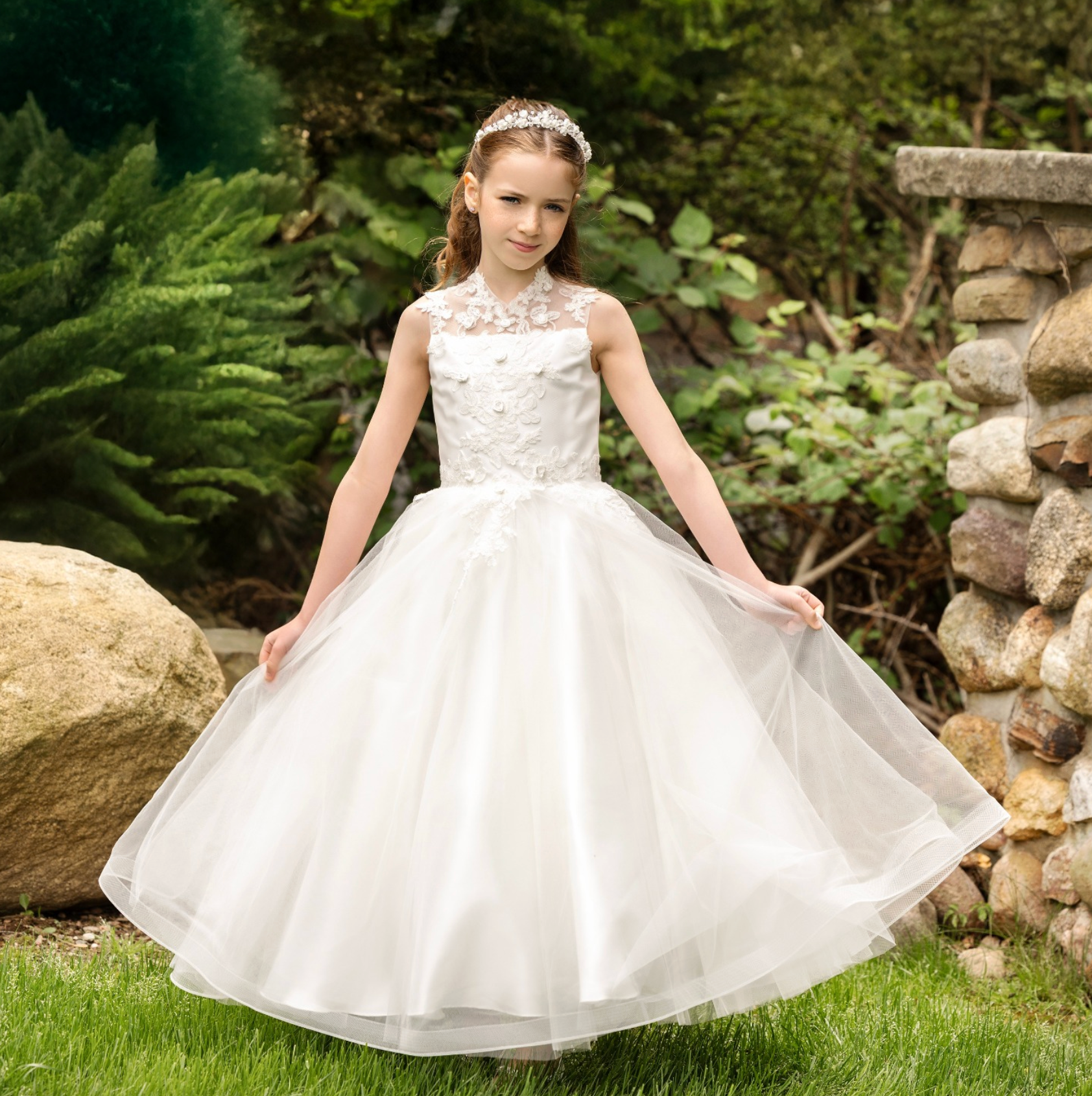 white christmas dresses Macis Design Communion Dress main image 0