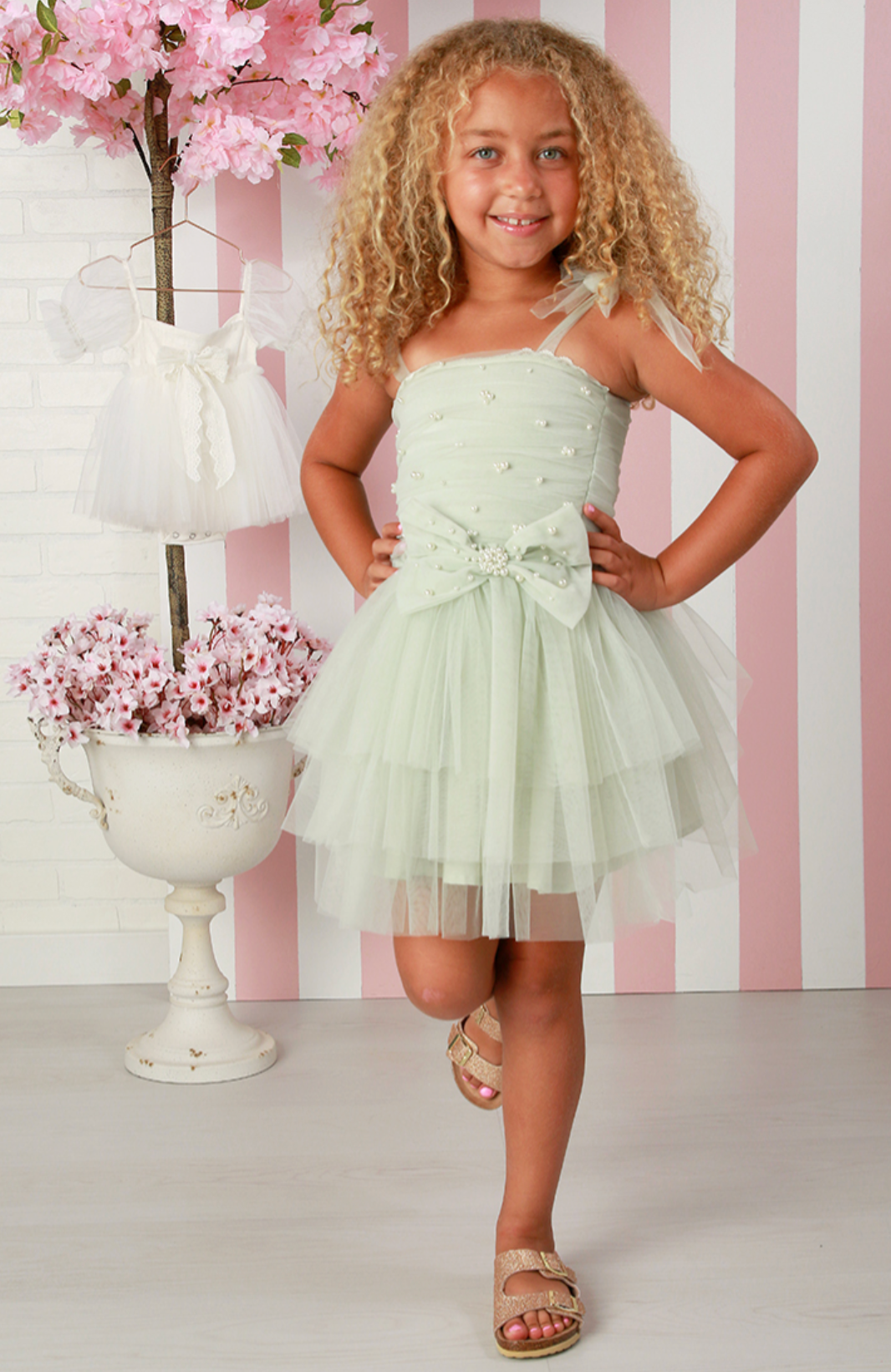 Isaline Green Tea Dress