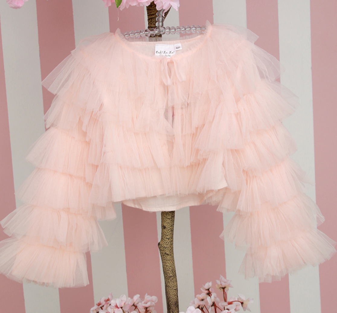Blush Tulle Ruffle Jacket