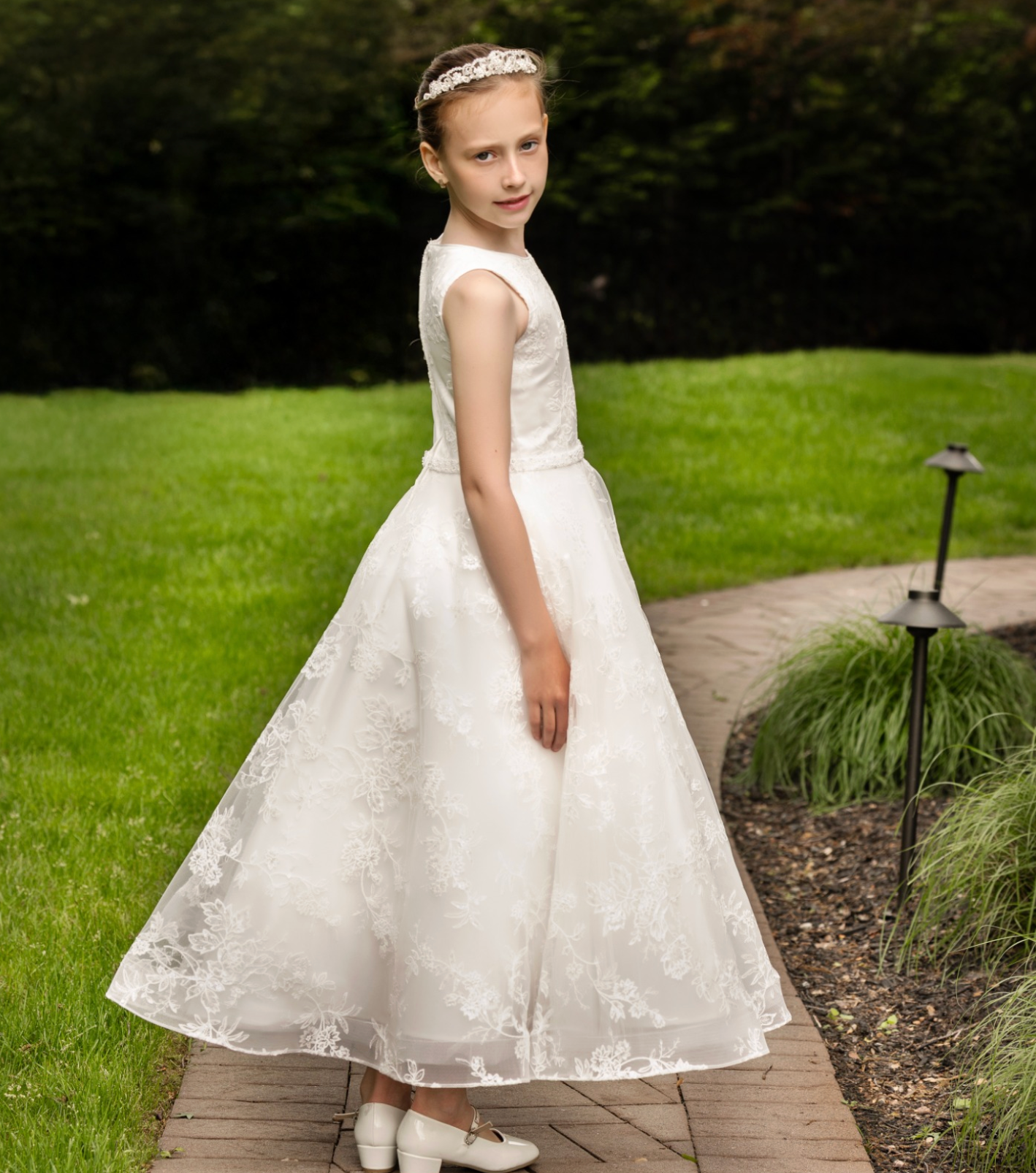 Sleeveless Lace Gown