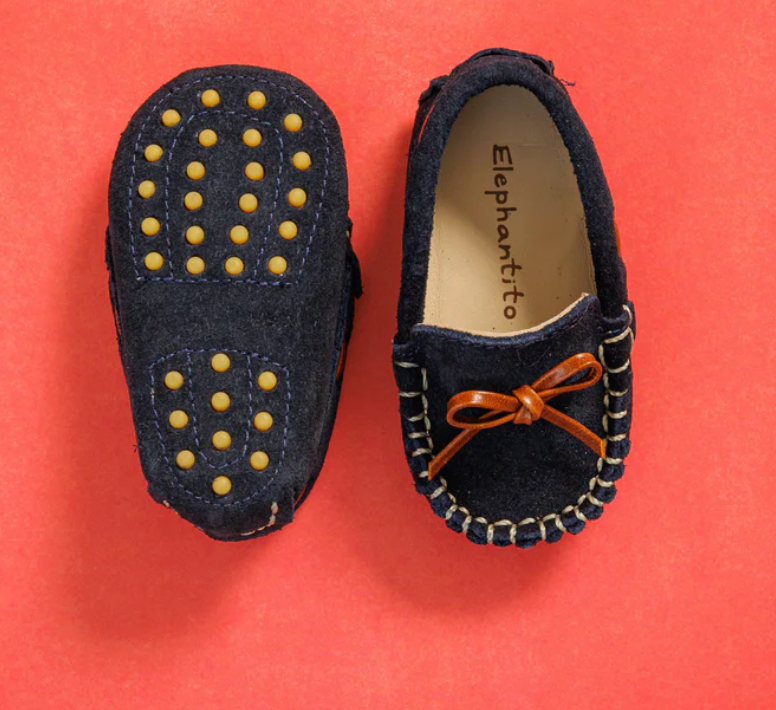 Blue Suede Infant Driver Loafer