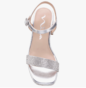 Nina Marysol Silver Rhinestone Heel