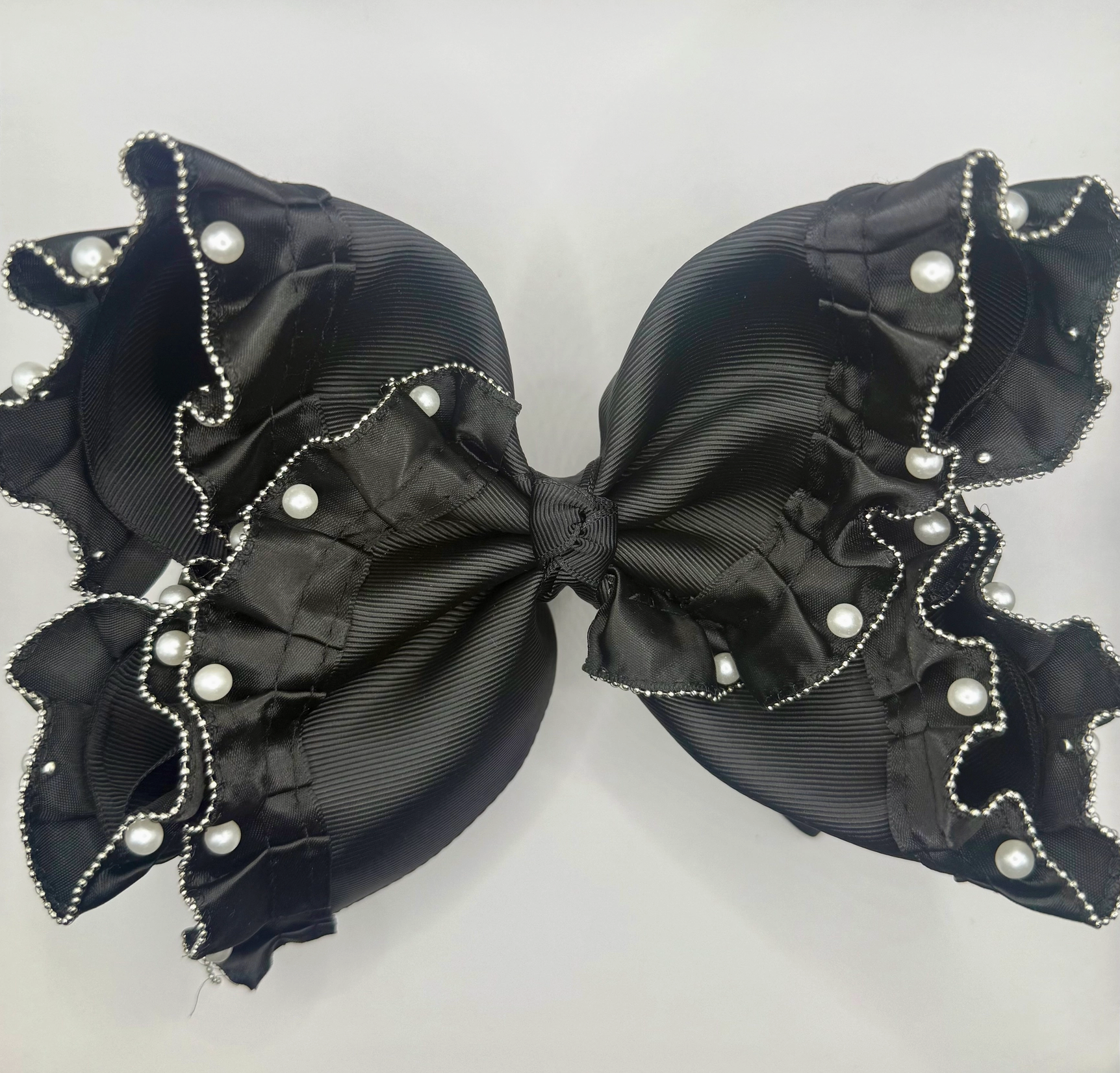 Black Rhinestone Ribbon Bow