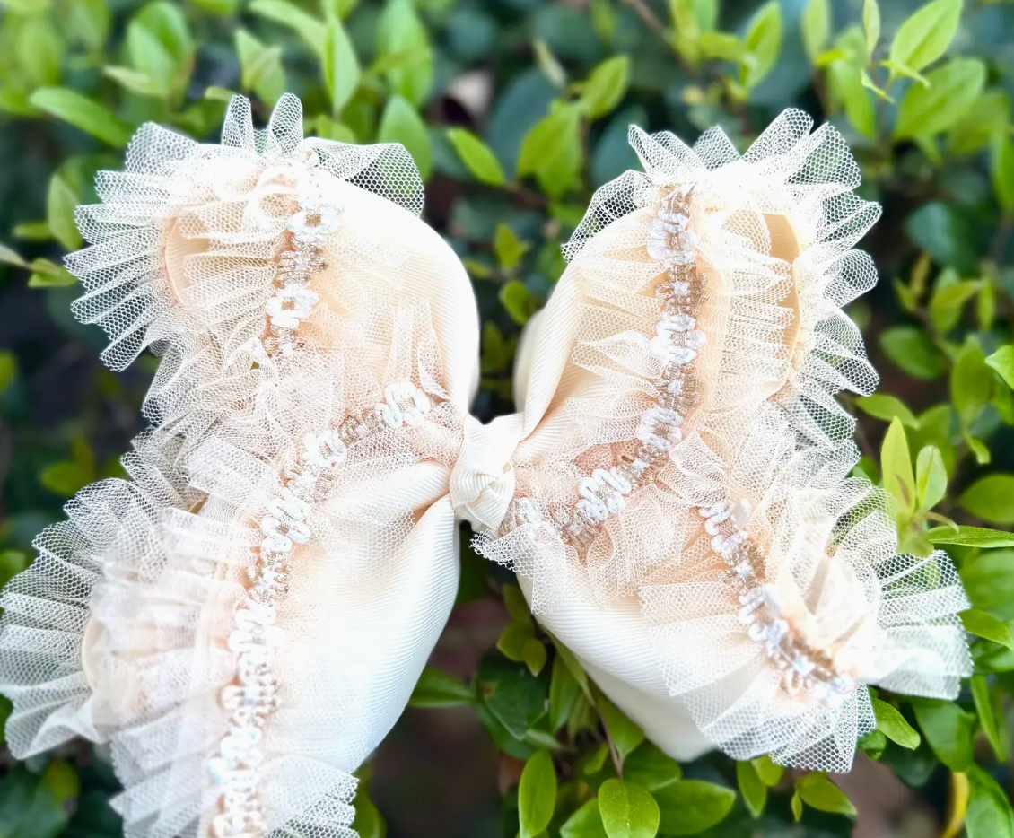 Tan Tulle Clip