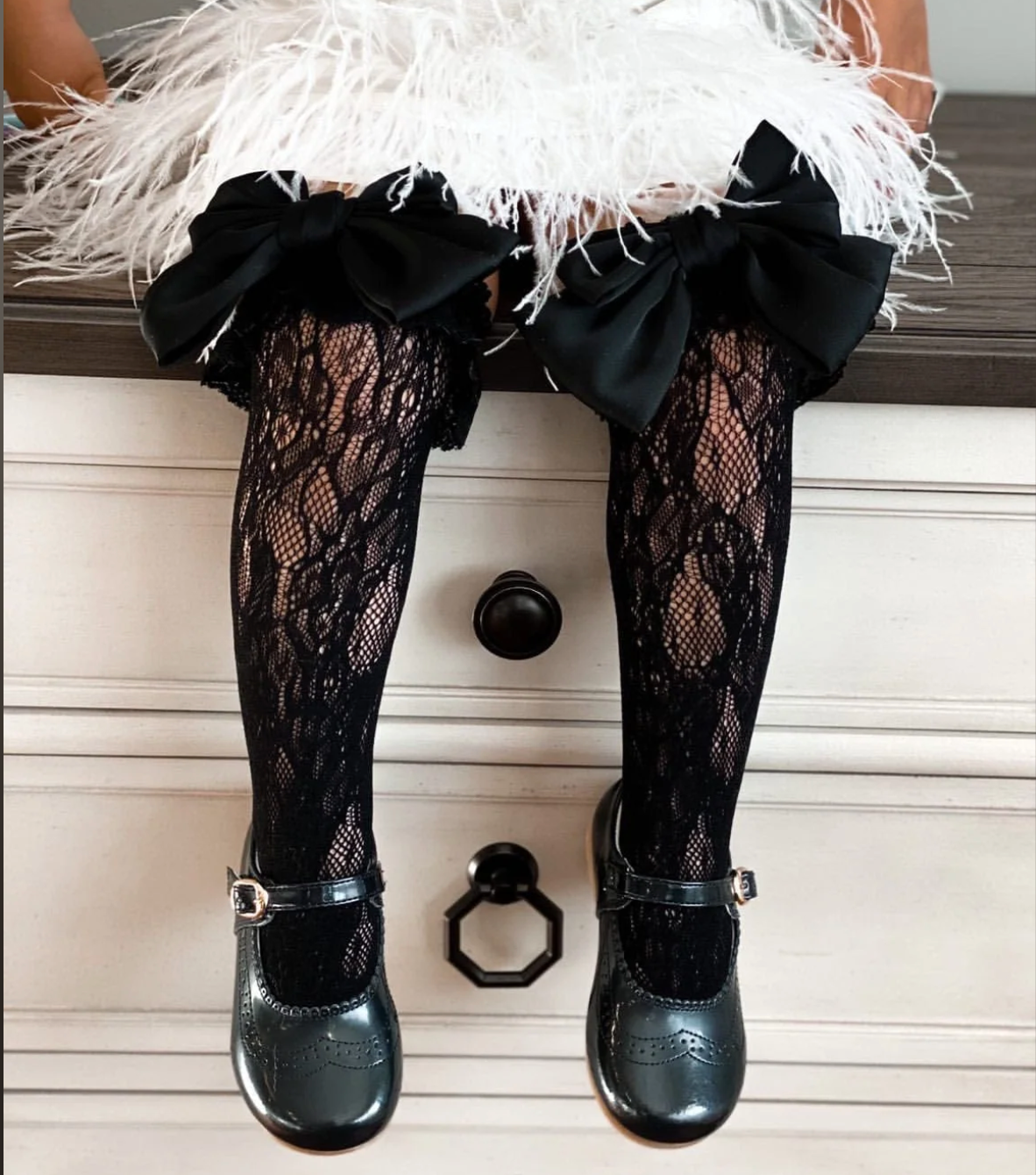 Lola Black Lace Sock
