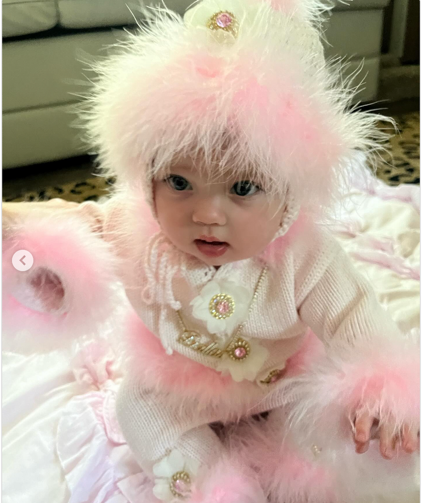 Ivory and Pink Marabou Set