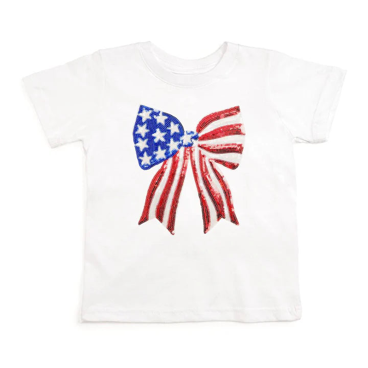Patriotic Sequin Bow T Shirt