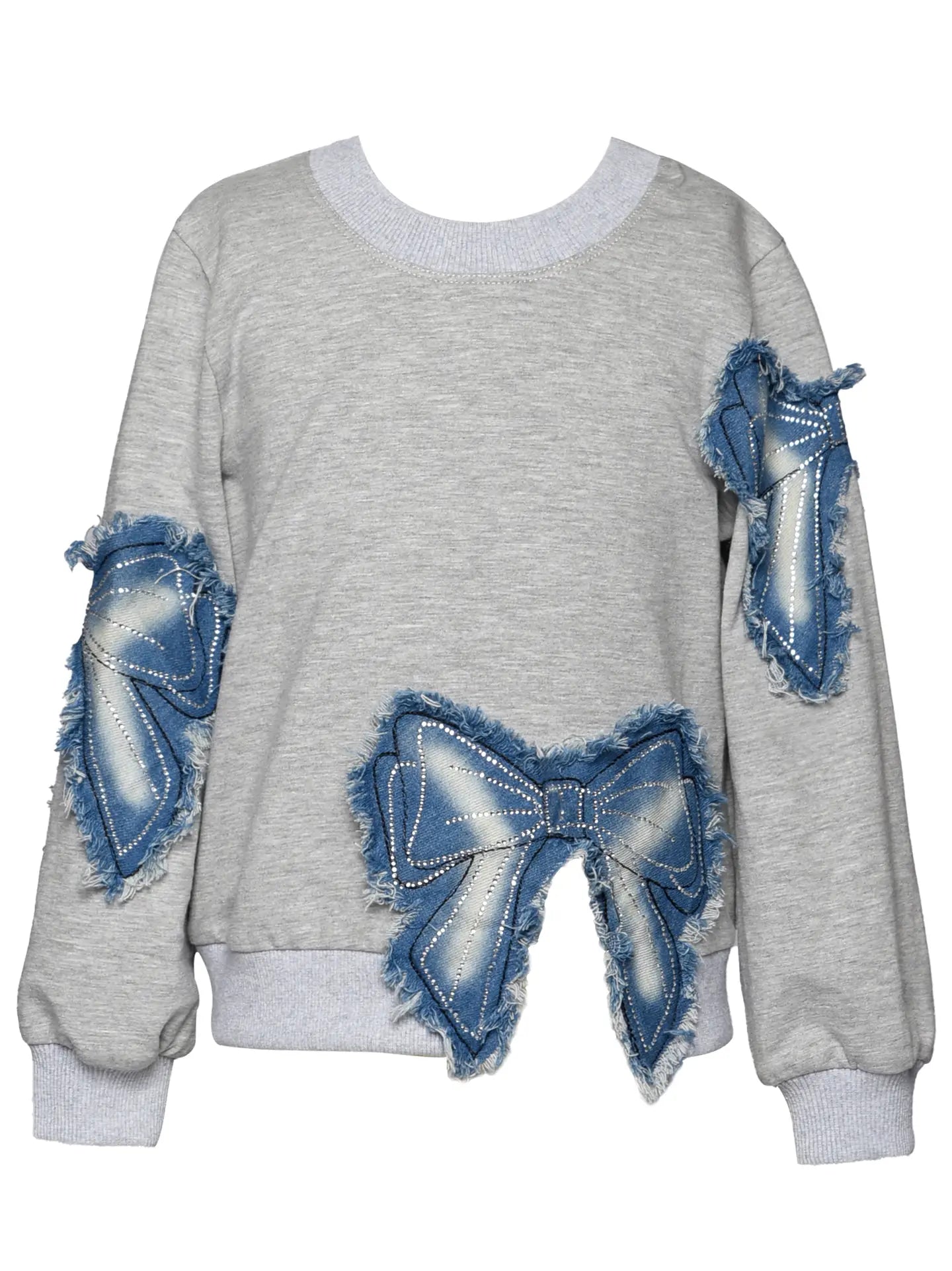 Denim Bow Long Sleeve Shirt