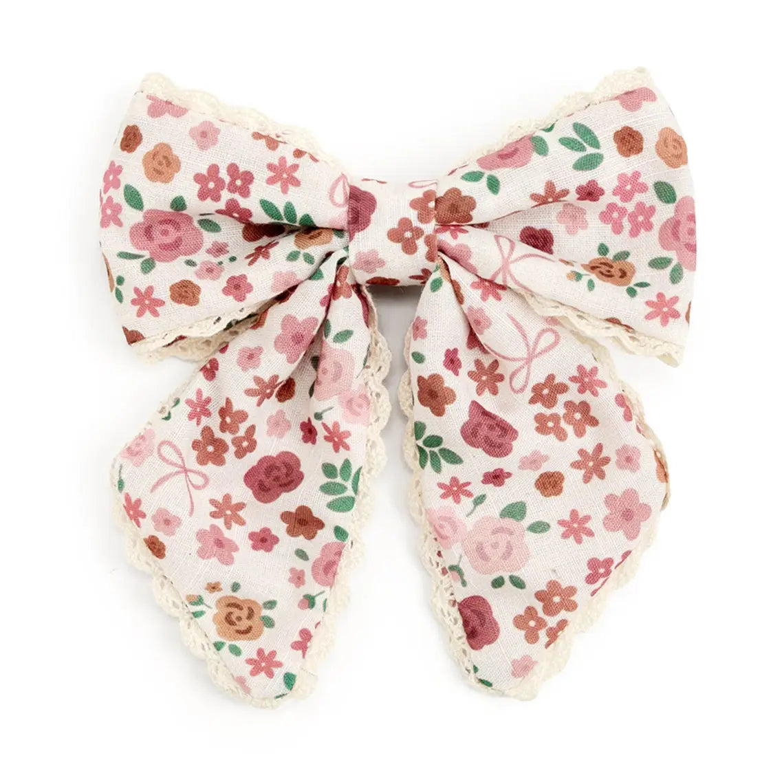 Berry Floral Bow Clip