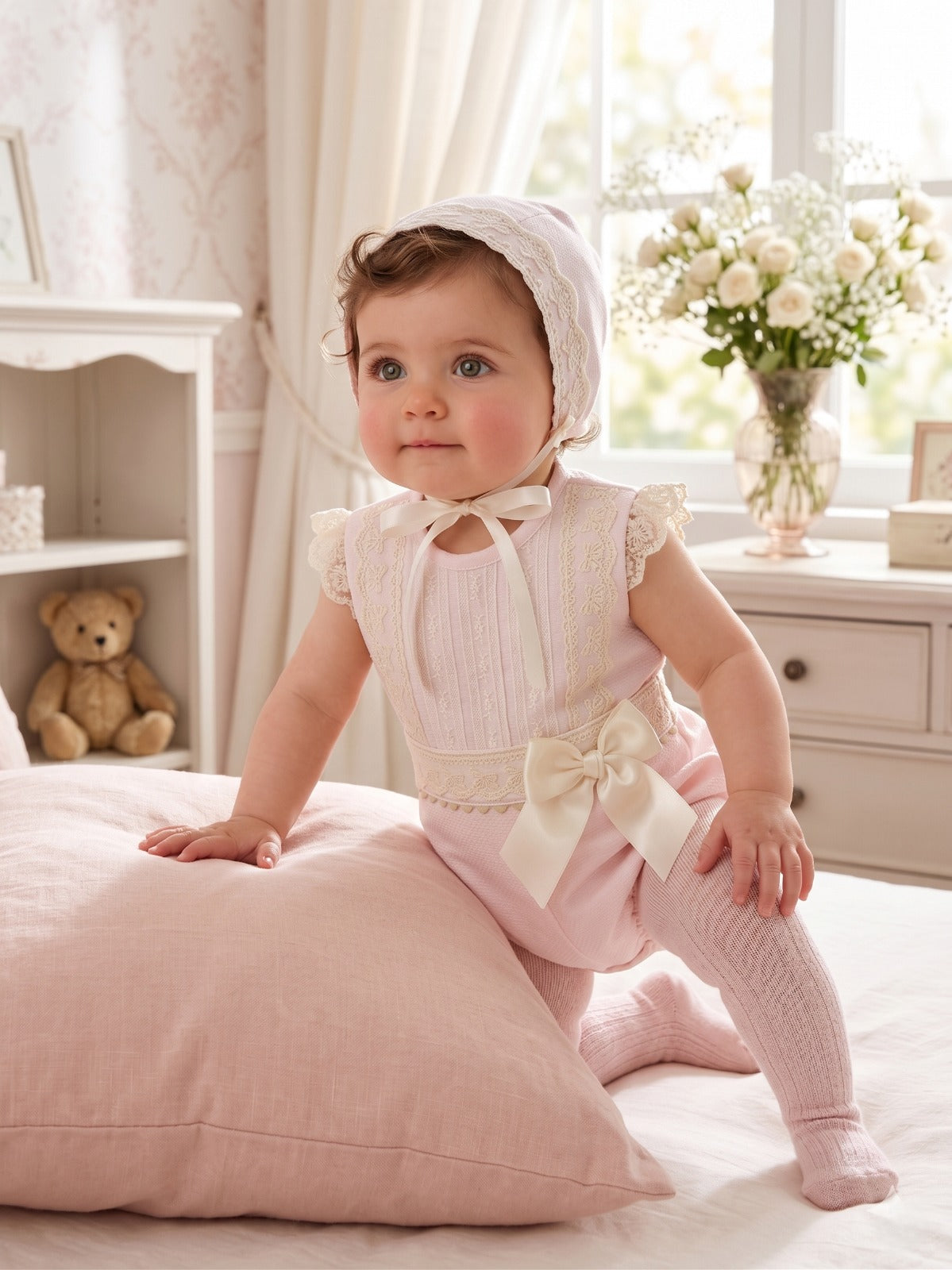 Baby Pink Pique Romper