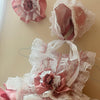 Mauve and Lace Ruffle Dress