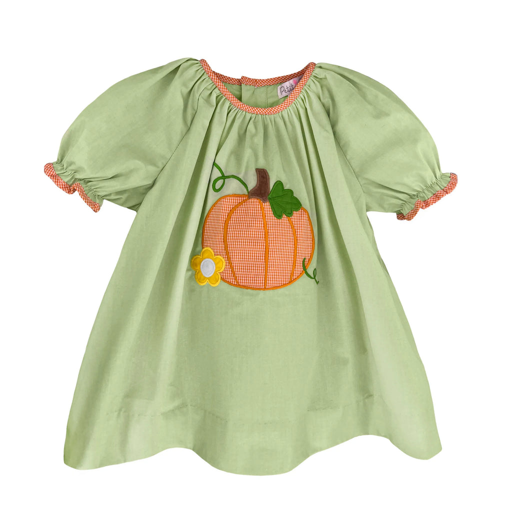 Mint Green Pumpkin Applique Dress