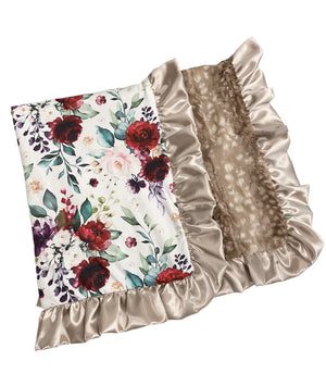 Lush Floral Fawn Plush Blanket