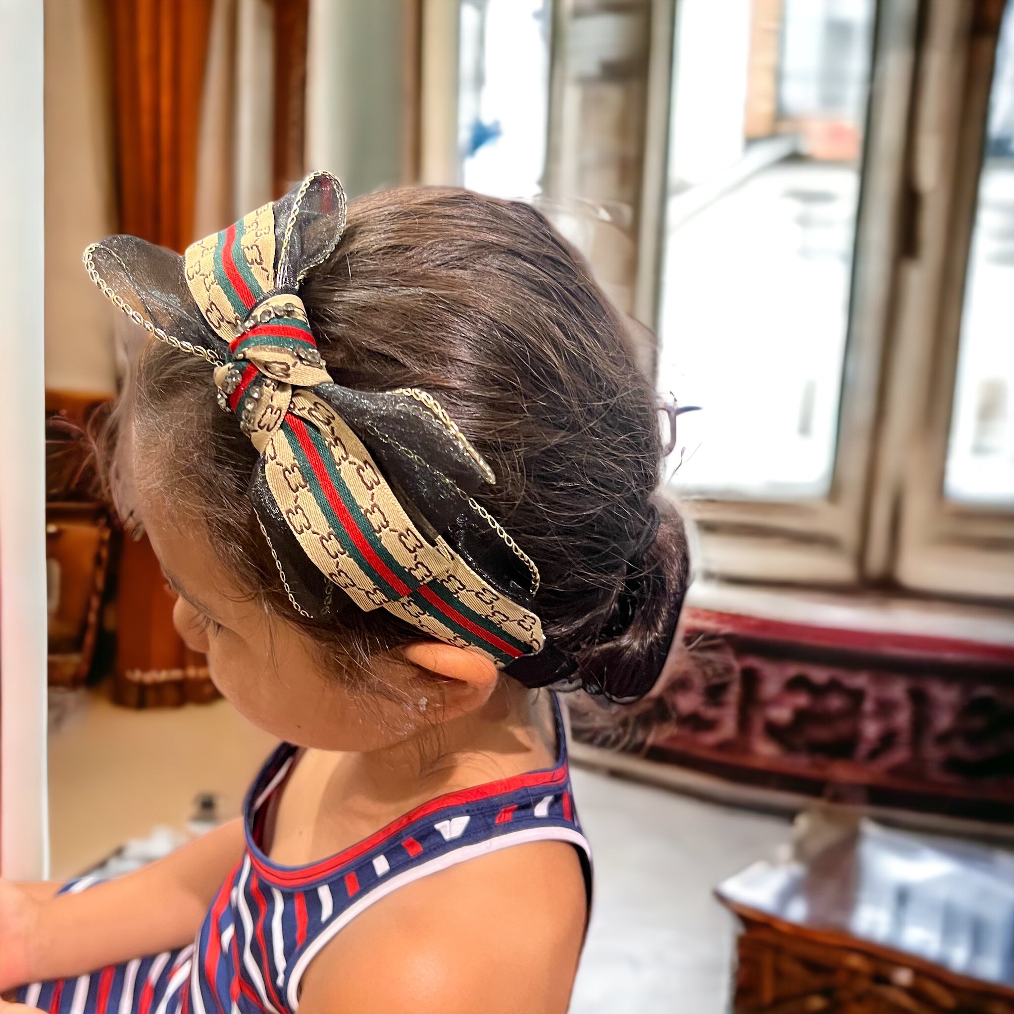 Tan and Red Headband