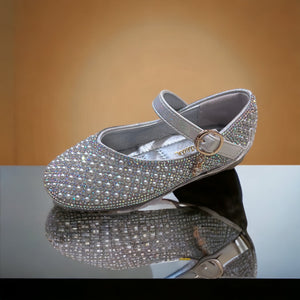 Pearl and Silver Buckle Shoe