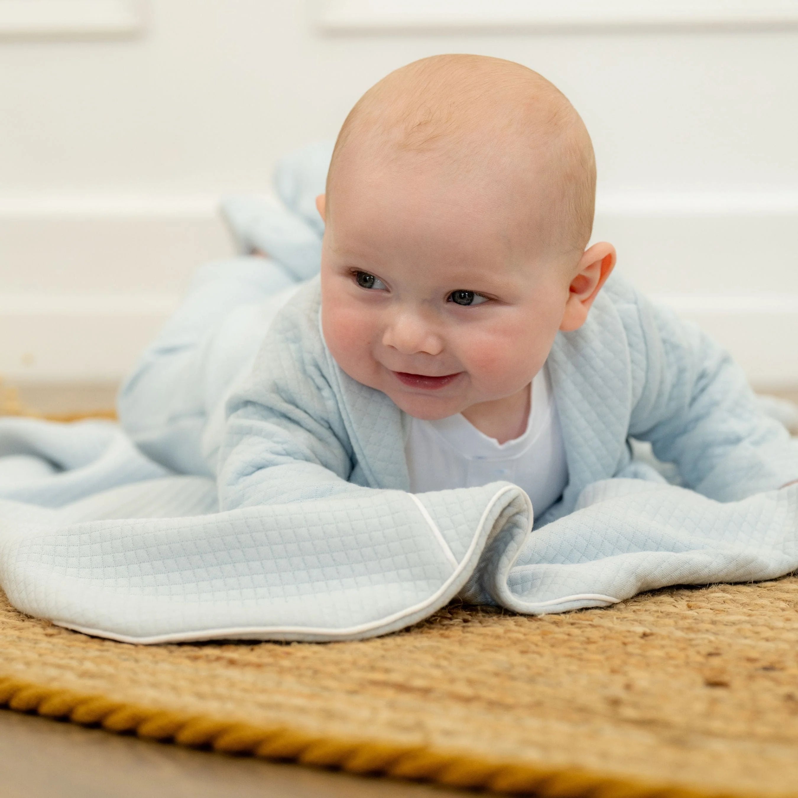 Leo Baby Blue Quilted Set
