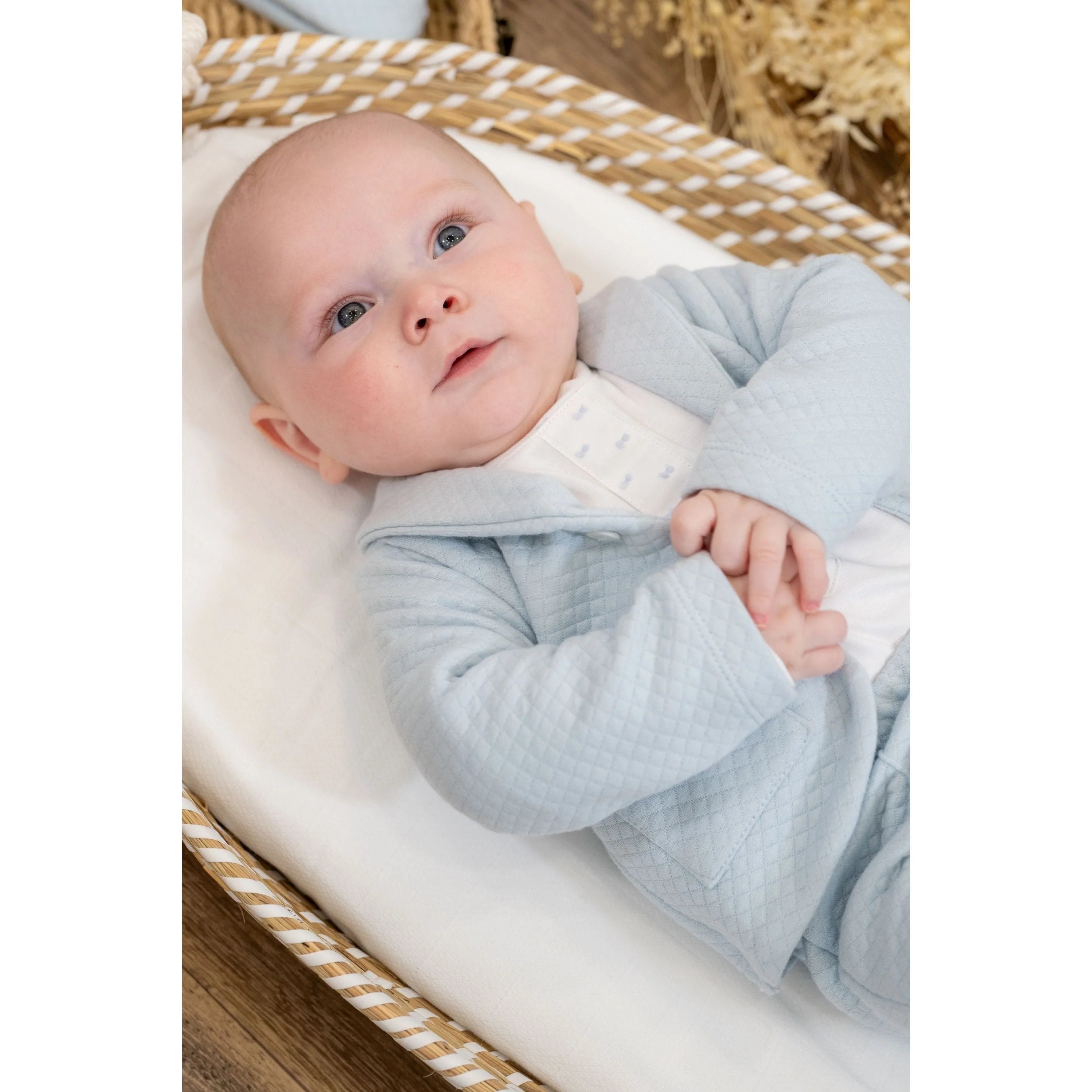 Leo Baby Blue Quilted Set