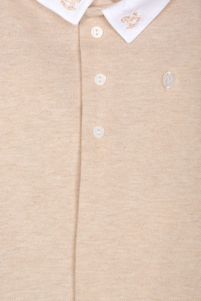 Beige Infant Boy Footie