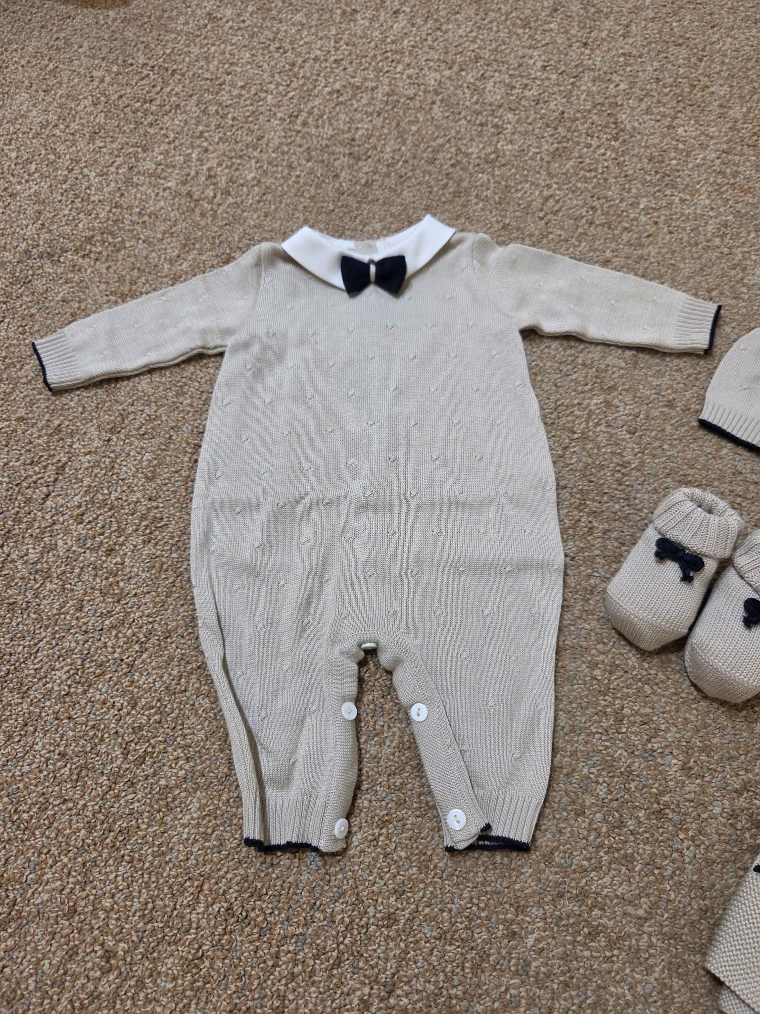 Luxury Beige & Navy Layette Set - IDK Price