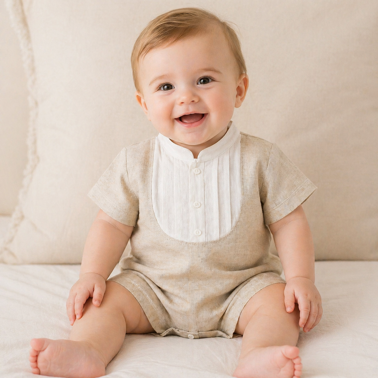 Boys Linen Romper