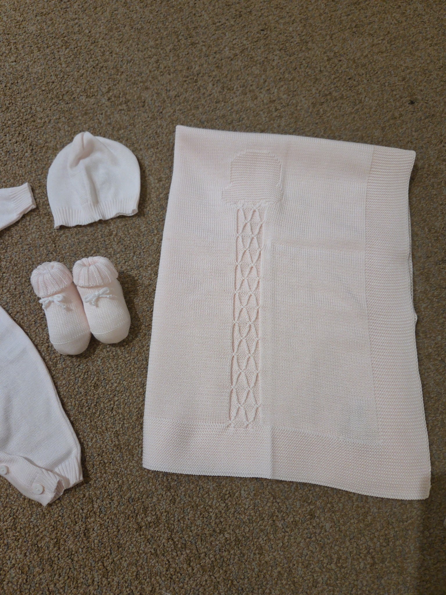 Luxury Pink Knitted Romper Set