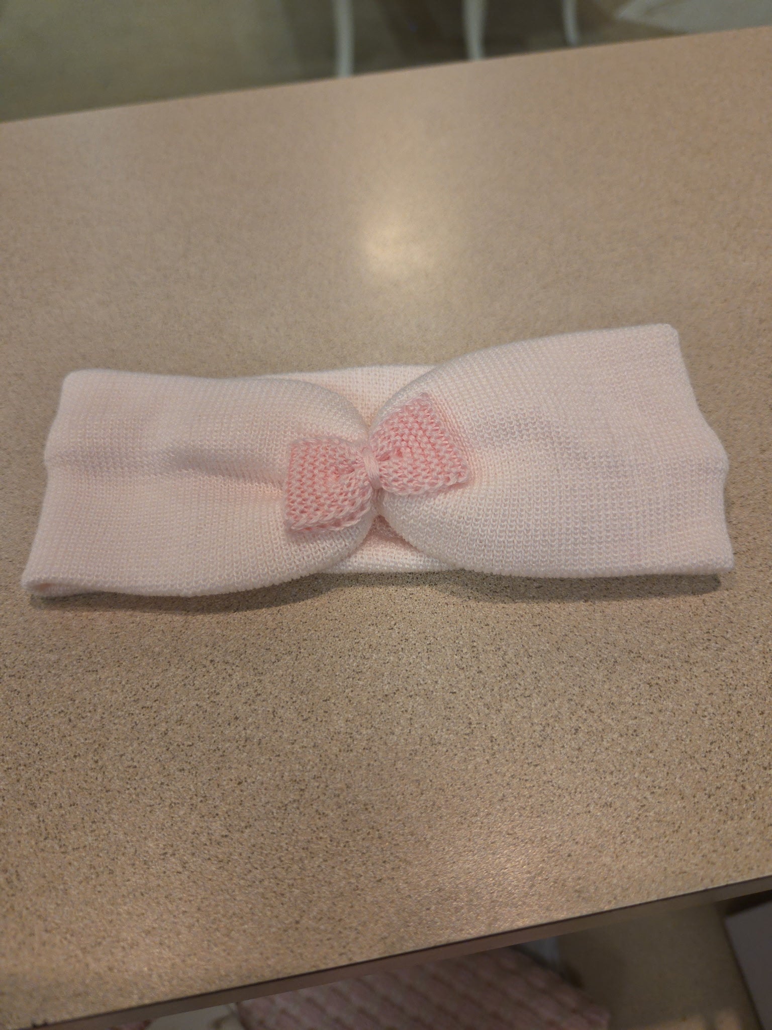 Pink Bow Knitted Headband